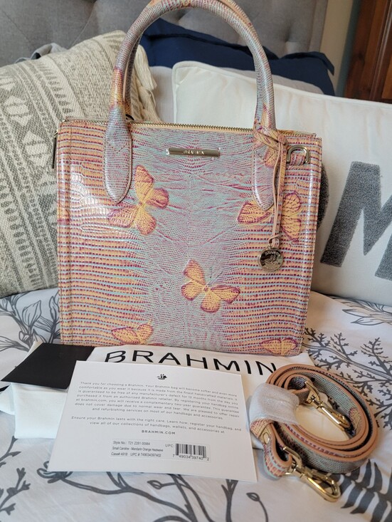 Brahmin Handbags - Brahmin Small Caroline Mandarine Orange Heatwave Butterfly Arm/Crossbody Bag NWT